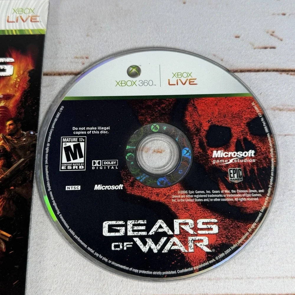 Gears of War Microsoft Xbox 360 2006 Disc & Manual Resurfaced Tested Used
